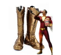 -Parrucca per cosplay Parrucca cosplay anime Capitan Marvel Shazam Cosplay Film caldo Shazam Billy Batson Stivali cosplay Supereroe Scarpe dorate Su misura misura europea