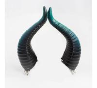 -Parrucca per Cosplay Parrucca Twisted Wonderland Parrucca Malleus Dracqma Corna La Bella Addormentata Malefica Capelli lunghi Cosplay Sintetici Uomo Donna Gioco di ruolo 2 Corna