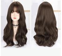 Parrucca Per Donne Con Capelli Lunghi, Fascia Intera, Onde Grandi, Capelli Umani Naturali Simulati, Capelli Ricci Lunghi, Set Parrucca Completa