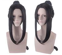 Parrucca per Erha e il suo gatto bianco Shizun inchiostro bruciato stile antico nero bellezza punta cos parrucca