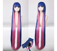 Parrucca per Halloween alla moda per feste di Natale, blu e rosa, 120 cm, giarrettiera con angelo S Sister Calza Anime parrucca 040