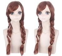 Parrucca per Halloween alla moda per feste di Natale Cos Home parrucca Frozen Principessa Anna Marrone e Bianco Evidenziare Pan Hair Edition Anime parrucca 310-2