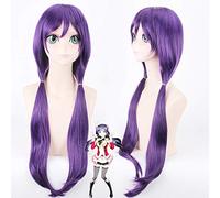 Parrucca per Halloween alla moda per feste di Natale Cos parrucca Love Live! Tojo Nozomi Nero Viola Doppia coda di cavallo Anime parrucca 359