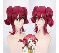 Parrucca per Halloween alla moda per feste di Natale Lovelive! Sunshine! Kurosawa Lu Xiaohu Clip Anguria Rosso Cosplay Parrucca