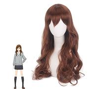 Parrucca per matrimoni, passerella, passerella, intervista, cosplay, parrucca Hori e Miyamura Hori Kyoko marrone capelli lunghi ricci per tutti i giorni