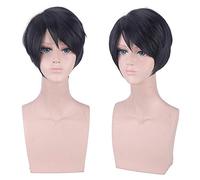 Parrucca per Moda Trend Per Uso Quotidiano Cos Parrucca Amore E Produttore Mobile Game Li Zeyan Nero Diagonale Capelli Corti