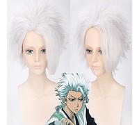 Parrucca per oggetti di scena abbinati Performance Modeling Bleach Hissugaya Toshiro Argento e Bianco Style Is High Temperature Silk Anime Parrucca 157