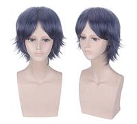 Parrucca per puntelli Corrispondenza Performance Modeling Il Principe del Tennis Ice Emperor Relic Department Jing Wu Grigio Viola Mid-Point Liu Hai Risvoltato Capelli Corti Cos Parrucca