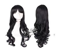 Parrucca per puntelli Corrispondenza Performance Modellazione Cosplay Parrucca 70 cm Lungo Capelli Ricci Nero Capelli Ricci Frangia Lunga H088-7
