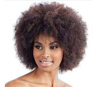 Parrucca per ricci da donna afro corta alla moda Kinky Curly parrucca sintetica marrone voluminosa Afro Wig per donne nere dall'aspetto naturale, perfetta per tutti i giorni e per cosplay look