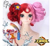 Parrucca per tendenza alla moda per uso quotidiano King Game Glory Cos Xiaoqiao Pool Colorful Unicorn Summer Skin Vacation parrucca