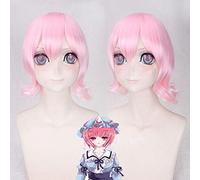 Parrucca per tendenza alla moda per uso quotidiano Xixingji Yuyuko Cos parrucca tenera polvere capelli corti ricci parrucca anime seta ad alta temperatura 655