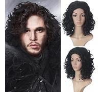 Parrucca per una canzone del ghiaccio e del fuoco Jon Snow Black Cosplay Anime parrucca