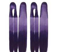 Parrucca per vestiti abbinati travestimento mascherata 150 cm di lunghezza capelli lisci ispessimento 704G universale costume stile nero e bianco argento rosso giallo stile colore: Zf150-8 (viola 700G