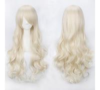 Parrucca per vestiti coordinati travestimento mascherata Cos parrucca colorata anime parrucca con bottoni a rete ad alta temperatura filo universale 80 cm lunghi capelli ricci colore: K027-7 (80 cm