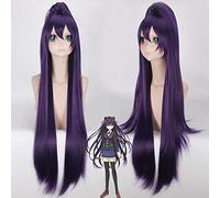 Parrucca perfetta per feste di tutti i giorni, Date A Live Night Sword God Shixiang Cos parrucca viola scuro capelli lunghi + coda di cavallo lunga