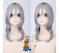 Parrucca perfetta per feste quotidiane Cos parrucca Poor God Is Coming / Poor God / Sakura Ichiko / grigio fumo parrucca anime 042