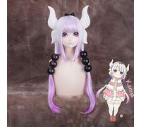 Parrucca perfetta per feste quotidiane Kobayashi Dragon Maid Girl Shaking Dragon Kang Na Cos Kang Na Kamui sfumato viola Cos parrucca Kang Na Colore: copricapo (set completo)