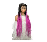 Parrucca piena di pizzo Jumbo Braided per donne nere con capelli lunghi 36" glueless Daily Use(OTPINK)
