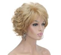 Parrucca Piena Per Capelli Sintetici Corti Ricci Ramati Scuri Parrucche Spesse Da Donna Per Tutti I Giorni