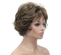 Parrucca Piena Per Capelli Sintetici Corti Ricci Ramati Scuri Parrucche Spesse Da Donna Per Tutti I Giorni