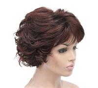 Parrucca Piena Per Capelli Sintetici Corti Ricci Ramati Scuri Parrucche Spesse Da Donna Per Tutti I Giorni