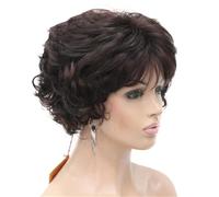 Parrucca Piena Per Capelli Sintetici Corti Ricci Ramati Scuri Parrucche Spesse Da Donna Per Tutti I Giorni