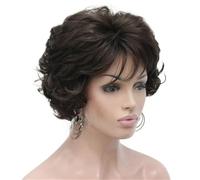 Parrucca Piena Per Capelli Sintetici Corti Ricci Ramati Scuri Parrucche Spesse Da Donna Per Tutti I Giorni