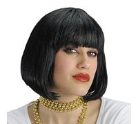 Parrucca Pin Up nera caschetto nero con frangia