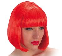 Parrucca Pin Up rossa caschetto rosso con frangia