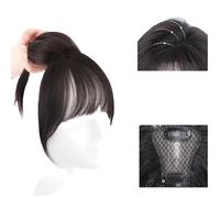 Parrucca Pony, Veri Capelli Clip in Frangia, Frangia Finta, Un Pezzo Di Extension Frangia Naturale Extension 2 Clip Per Donne Uso Quotidiano,Natural black,10inch