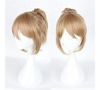 Parrucca Principe di Stride Riku Yagami Costume Cosplay Lino corto Marrone Coda di cavallo Capelli Resistenti al calore Peruca Anime Parrucche KU613B