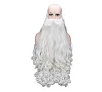Parrucca Professionale Da Babbo Natale Set Barba Fibra Sintetica Baffi Lavabili Eccezionali Clausole Allegre Costume Natalizio Cosplay Natalizio Set Costumi Babbo Natale