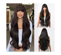 Parrucca, Qi sbatte la dea del temperamento dei capelli lunghi e ricci e la parrucca soffice in vita con parrucca piena di capelli(Blacklc)