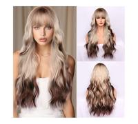 Parrucca Radiant Elegance Wigs, Set Completo con Frangia abbagliante e riccioli Tinti per Una trasformazione istantanea di Stili Lisci e Ricci.