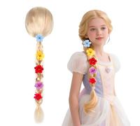 Parrucca Rapunzel Bambina, HOVCEH Parrucca Bionda Lunga per Ragazze, Accessorio per Costume da Principessa per Fiabe, Carnevale, Feste a Tema, 90 cm