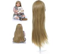 Parrucca Reborn marrone chiaro per bambole rinate verticali capelli lunghi parrucca bambola realistica morbida vestito per la circonferenza della testa 48 cm 19 pollici 61 cm-28 pollici bambola per