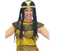 Parrucca Regina del nilo Cleopatra Accessorio con frange e trecce di Carnevale
