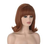 Parrucca retrò da donna | FVCENT anni '70 stile retrò alveare look vintage alveare mosso Bob parrucca stile anni '50 parrucca da donna con frangia (zenzero)