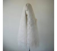 Parrucca riccia bianca extra lunga in lana da 1 m/39,4 pollici, parrucca a testa piena con botto for Lolita Halloween Play Cosplay