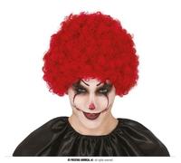 Parrucca riccia bordeaux clown pagliaccio