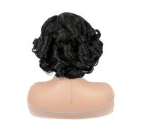Parrucca riccia caschetto corto bordeaux da donna 1pc Densità dei capelli sintetici ad alta temperatura Elegante stile festa Confortevole e durevole