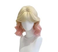 Parrucca Riccia Corta Bionda Rosa Capelli Sintetici Resistenti Al Calore Per Le Donne Ragazze Feste In Costume Di Halloween Anime Cosplay(Picture Color1)