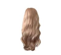 Parrucca riccia lunga bionda dorata chiara 1pc con la parte centrale naturale capelli sintetici resistenti al calore dell'onda sciolta for l'usura quotidiana del partito Cospla