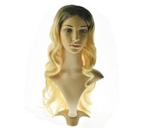 Parrucca riccia lunga moda parrucca ondulata bionda ombre marrone oro