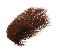 Parrucca Riccia Marrone Lunga, Filamento Sintetico Resistente al calore | Volume Mosso Afro, Ricci Ben Formati anche Umidità, 65x20x1,2cm per Cosplayer e Donne