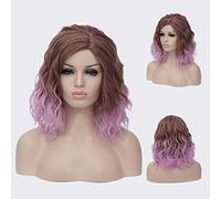 Parrucca riccia ondulata corta Bob GJBXP Parrucche rosa Ombre per ragazze Capelli sintetici resistenti al calore Harajuku in fibra sintetica 14 pollici e 21 colori Om-831