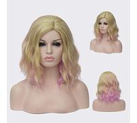 Parrucca riccia ondulata corta Bob GJBXP Parrucche rosa Ombre per ragazze Capelli sintetici termoresistenti Harajuku in fibra 14 pollici e 21 colori Om-839