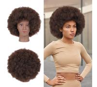 Parrucca riccia: parrucca corta e soffice riccia per donne nere - accessorio