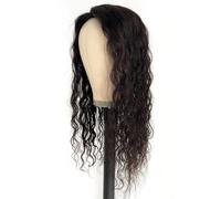 Parrucca riccia sciolta da 12x14 cm con base in seta e capelli umani for donne con clip, parrucca ondulata(14 inch)